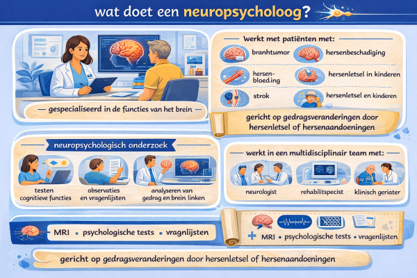 Alles over het beroep neuropsycholoog Wat doet een neuropsycholoog